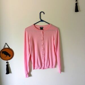 Bubblegum Pink Lord & Taylor Cardigan Cotton & Modal